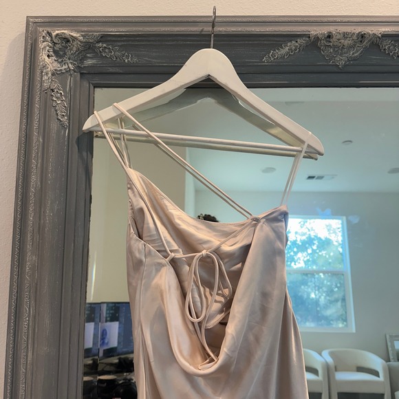 NWT Billy J Josephina Midi Dress One Shoulder Tie Back Cocktail Party Elegant 10 - Picture 6 of 10